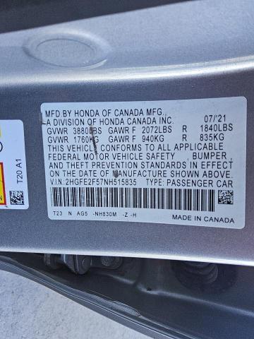 2022 HONDA CIVIC SPOR 2HGFE2F57NH515835