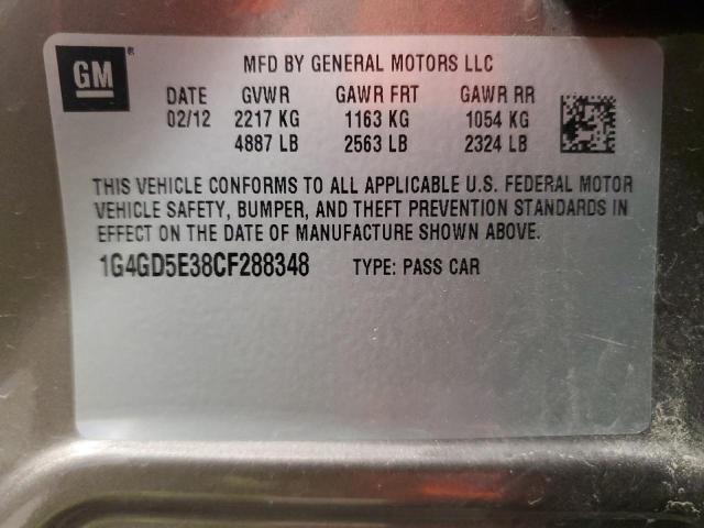 2012 BUICK LACROSSE P - 1G4GD5E38CF288348