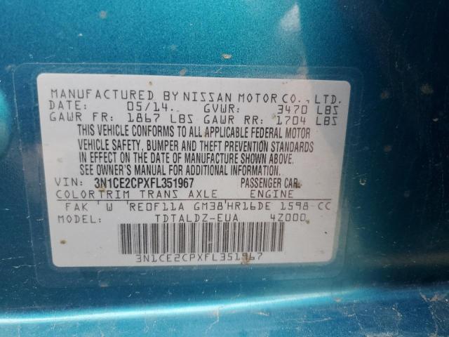 2015 NISSAN VERSA NOTE 3N1CE2CPXFL351967