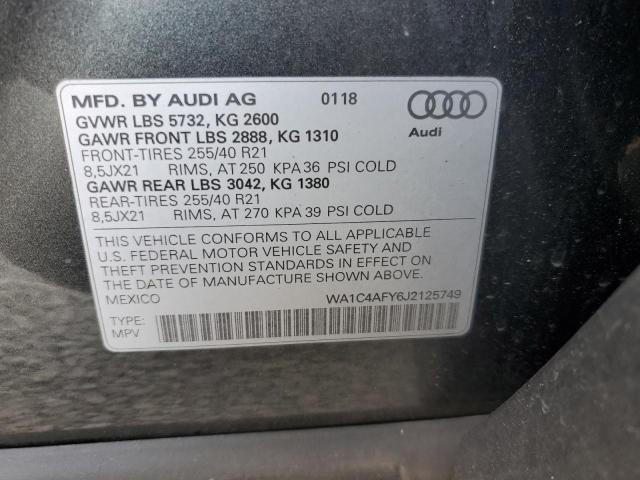 2018 AUDI SQ5 PRESTI WA1C4AFY6J2125749