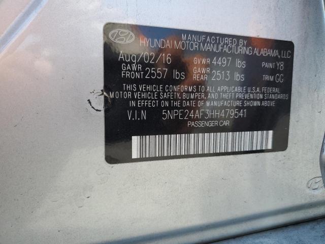 2017 HYUNDAI SONATA SE 5NPE24AF3HH479541