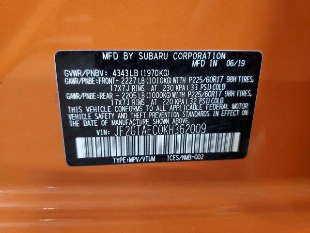 2019 SUBARU CROSSTREK JF2GTAEC0KH362009