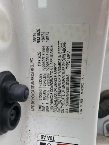 2016 HONDA CR-V TOURI 5J6RM4H93GL094545