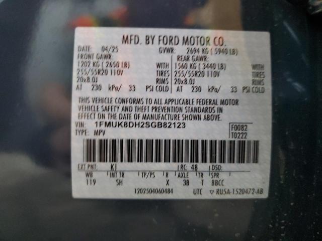 2025 FORD EXPLORER A 1FMUK8DH2SGB82123