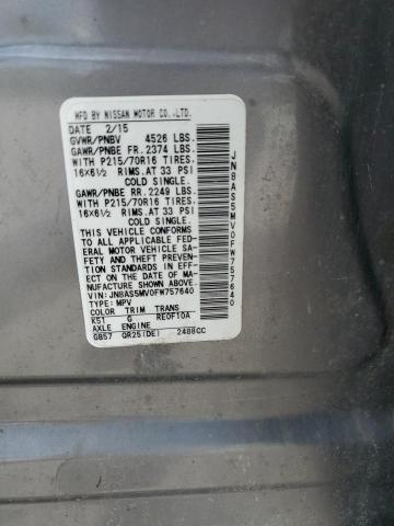 2015 NISSAN ROGUE SELE JN8AS5MV0FW757640