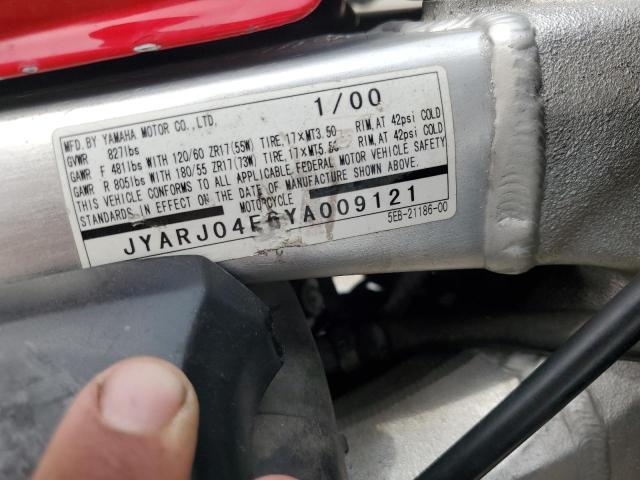 2000 YAMAHA YZF-R6L JYARJ04E6YA009121