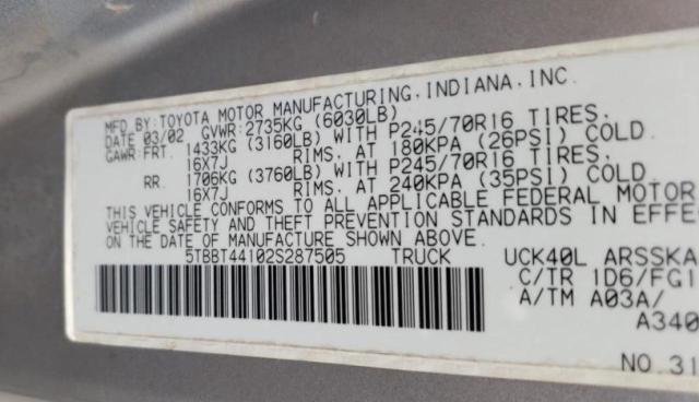 2002 TOYOTA TUNDRA ACC #3284651362