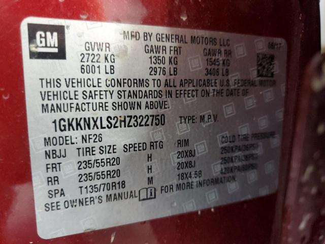 2017 GMC ACADIA DEN 1GKKNXLS2HZ322750