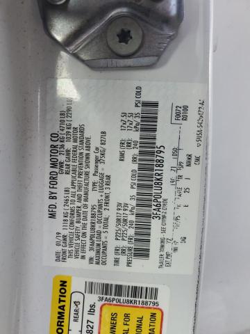 2019 FORD FUSION SE - 3FA6P0LU8KR188795