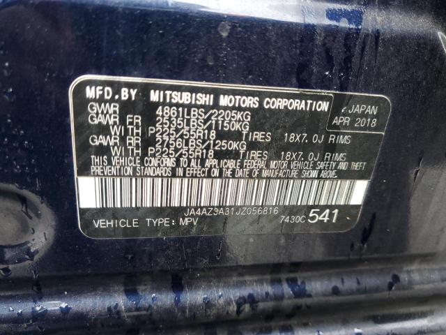 2018 MITSUBISHI OUTLANDER JA4AZ3A31JZ056816