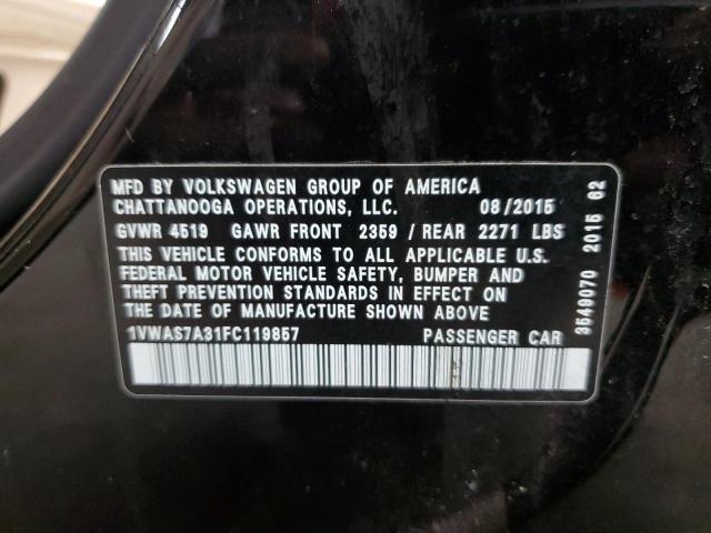 2015 VOLKSWAGEN PASSAT S 1VWAS7A31FC119857