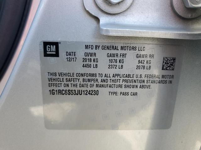 2018 CHEVROLET VOLT LT 1G1RC6S53JU124230