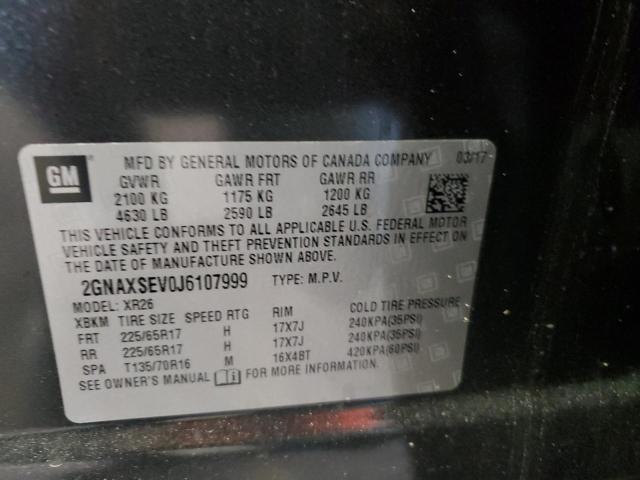 2018 CHEVROLET EQUINOX LT 2GNAXSEV0J6107999