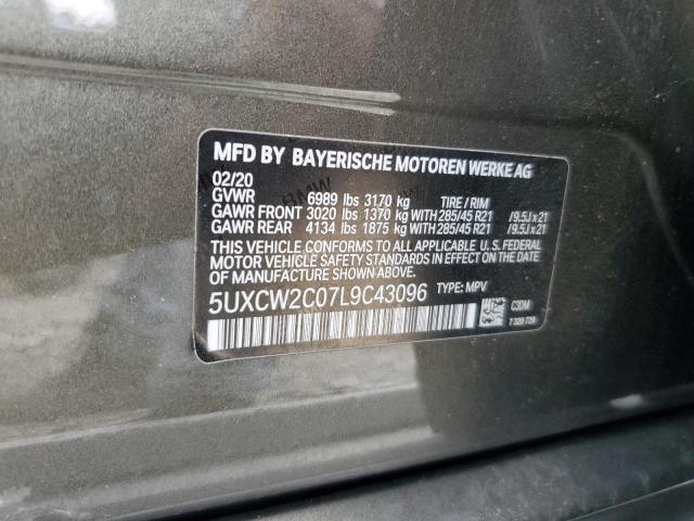 2020 BMW X7 XDRIVE40I 5UXCW2C07L9C43096