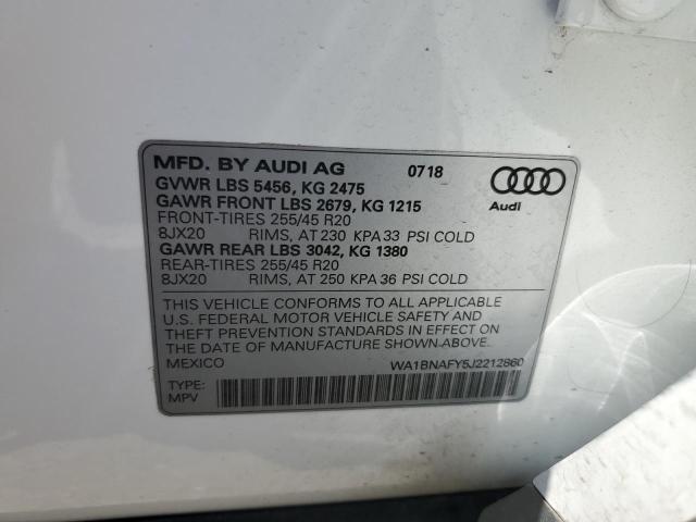 2018 AUDI Q5 PREMIUM PLUS WA1BNAFY5J2212860