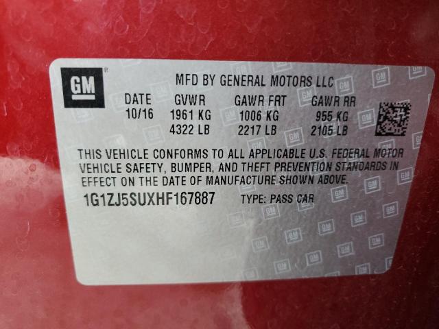 2017 CHEVROLET MALIBU HYBRID - 1G1ZJ5SUXHF167887