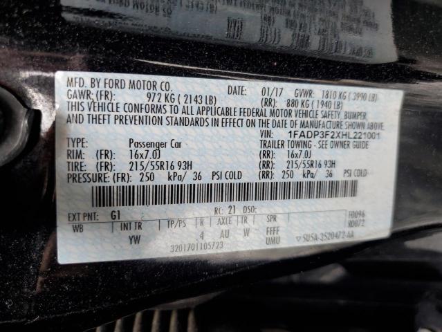 2017 FORD FOCUS SE 1FADP3F2XHL221001
