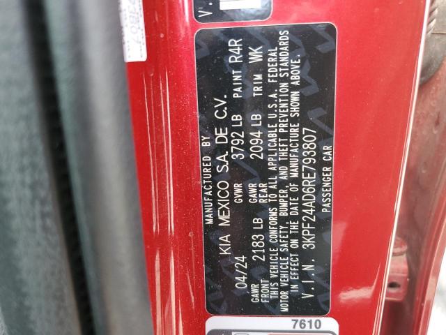 2024 KIA FORTE LX 3KPF24AD6RE793807