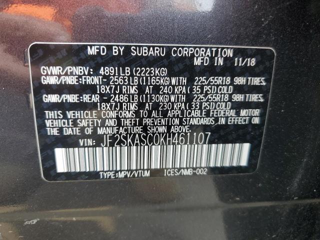 2019 SUBARU FORESTER L JF2SKASC0KH461107