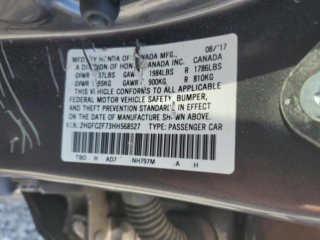 2017 HONDA CIVIC EX 2HGFC2F73HH568527