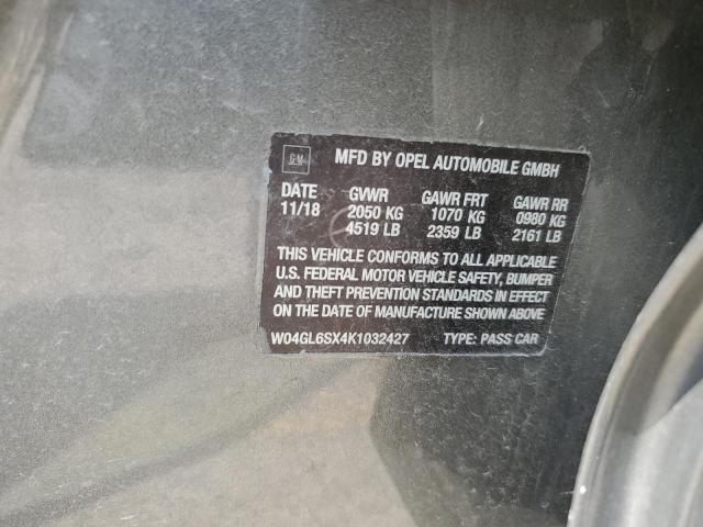 2019 BUICK REGAL PREF W04GL6SX4K1032427