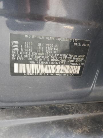 2016 SUBARU LEGACY 2.5 4S3BNAF69G3049752