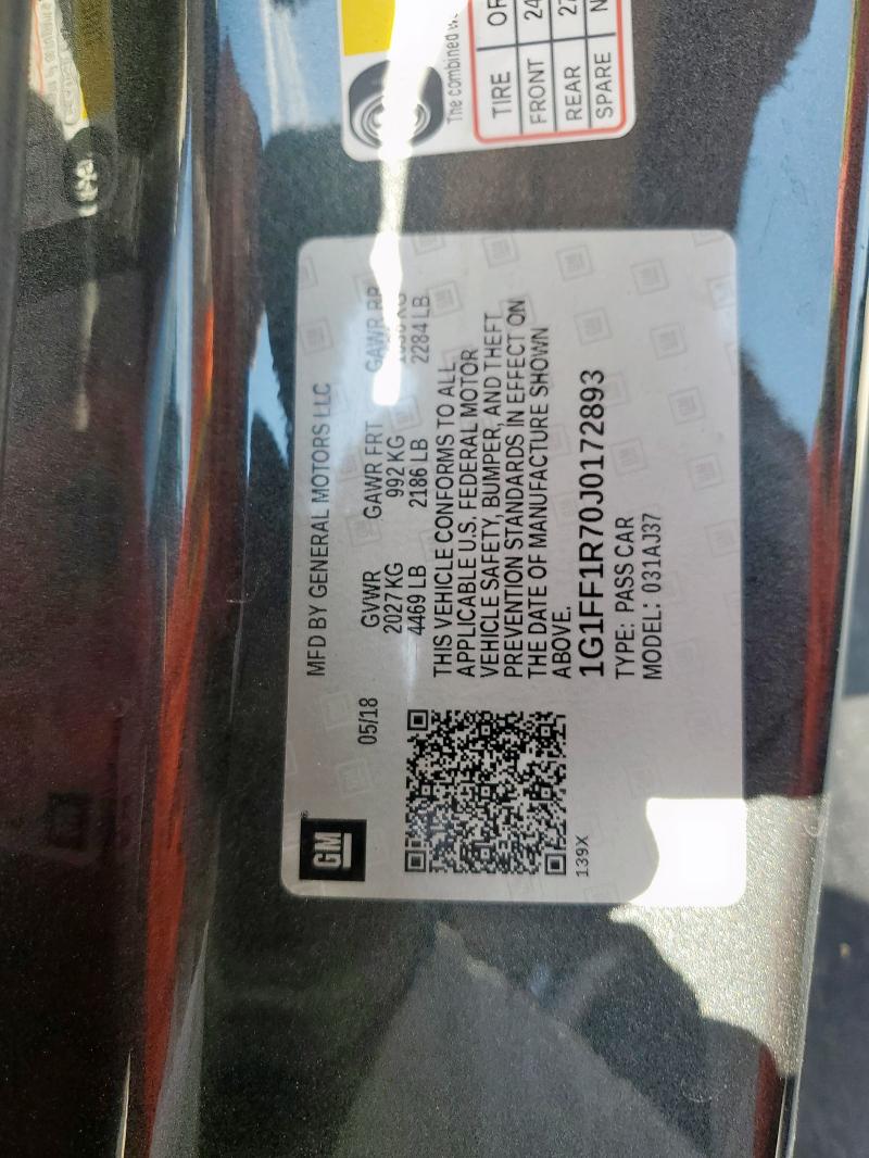 2018 CHEVROLET CAMARO SS - 1G1FF1R70J0172893