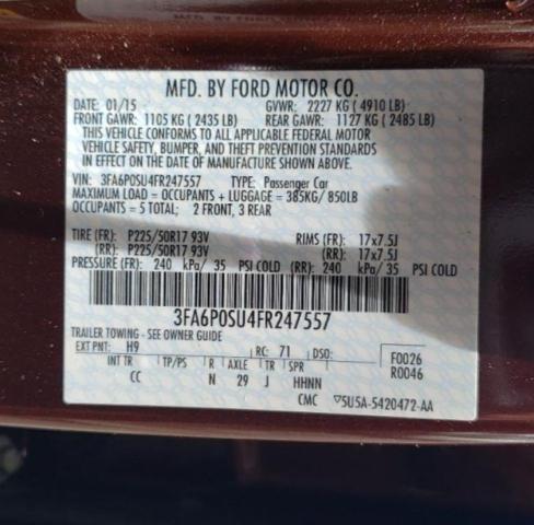 2015 FORD FUSION TIT - 3FA6P0SU4FR247557