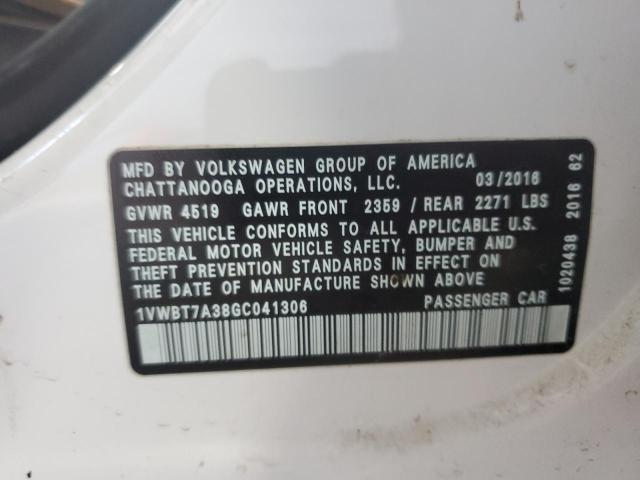 2016 VOLKSWAGEN PASSAT SE 1VWBT7A38GC041306