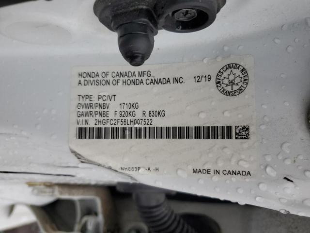 2020 HONDA CIVIC LX 2HGFC2F56LH007522