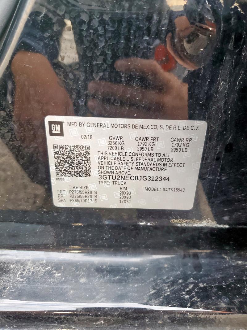 2018 GMC SIERRA K15 3GTU2NEC0JG312344