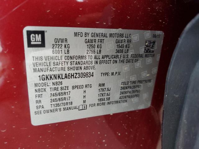 2017 GMC ACADIA SLE 1GKKNKLA6HZ309834
