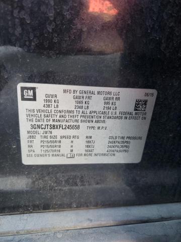 2015 CHEVROLET TRAX LTZ 3GNCJTSBXFL245658