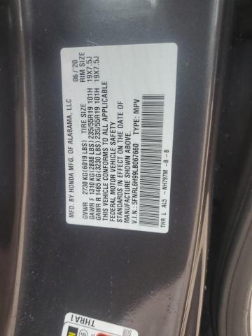 2020 HONDA ODYSSEY EL 5FNRL6H99LB067660
