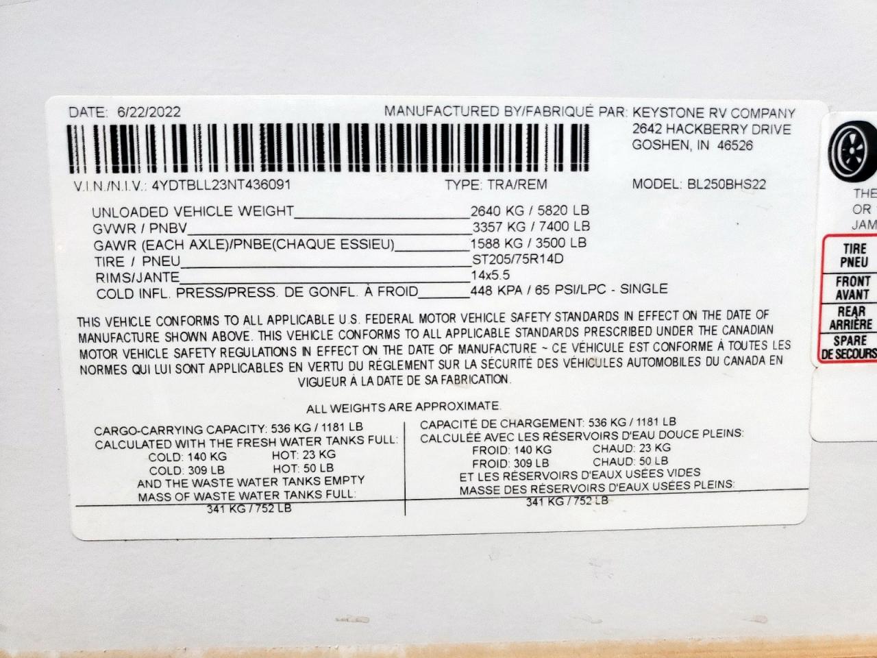 Lot #3279868279 2022 KEYSTONE BULLET