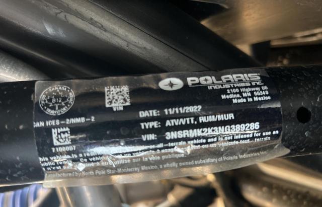 2022 POLARIS RZR PRO R - 3NSRMK2K3NG389286