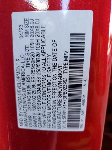 2023 HONDA PILOT TOURING 5FNYG1H73PB023953