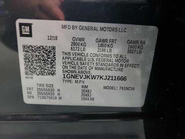 2019 CHEVROLET TRAVERSE H 1GNEVJKW7KJ211666