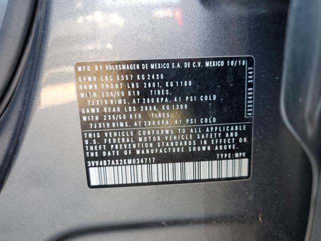 2019 VOLKSWAGEN TIGUAN SEL 3VV4B7AX2KM034717