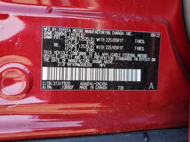 2022 TOYOTA RAV4 LE - 2T3F1RFVXNW308200