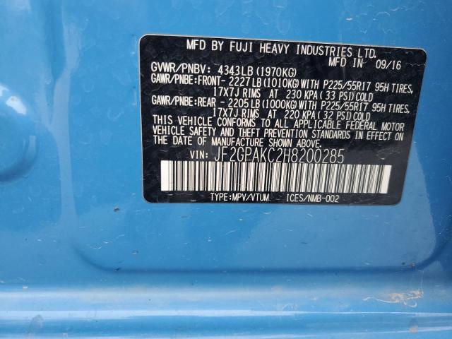 2017 SUBARU CROSSTREK LIMITED - JF2GPAKC2H8200285