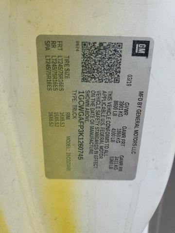 2019 CHEVROLET EXPRESS G2500 1GCWGAFP3K1260745