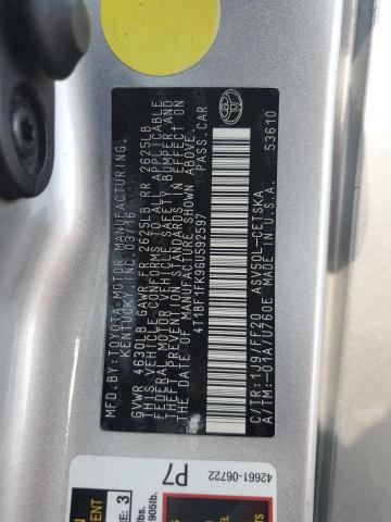 2016 TOYOTA CAMRY LE 4T1BF1FK9GU592597