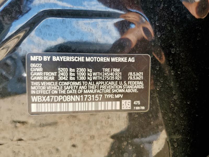 2022 BMW X3 SDRIVE3 WBX47DP08NN173157