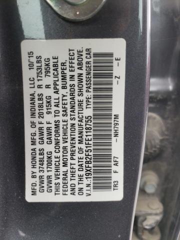 2015 HONDA CIVIC LX - 19XFB2F51FE118755