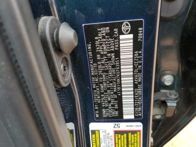 2019 TOYOTA CAMRY L - 4T1B11HK7KU763951