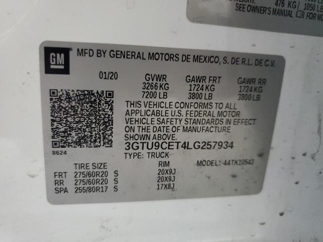 2020 GMC SIERRA K1500 ELEVATION 3GTU9CET4LG257934