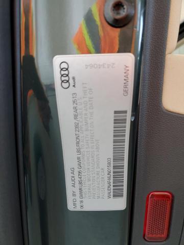 2018 AUDI A4 PREMIUM WAUDNAF46JN015803