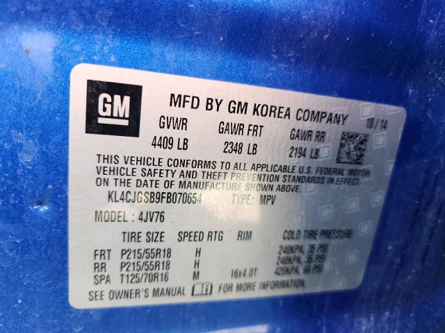 2015 BUICK ENCORE KL4CJGSB9FB070654