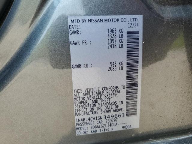 2025 NISSAN ALTIMA SR 1N4BL4CV1SN349663